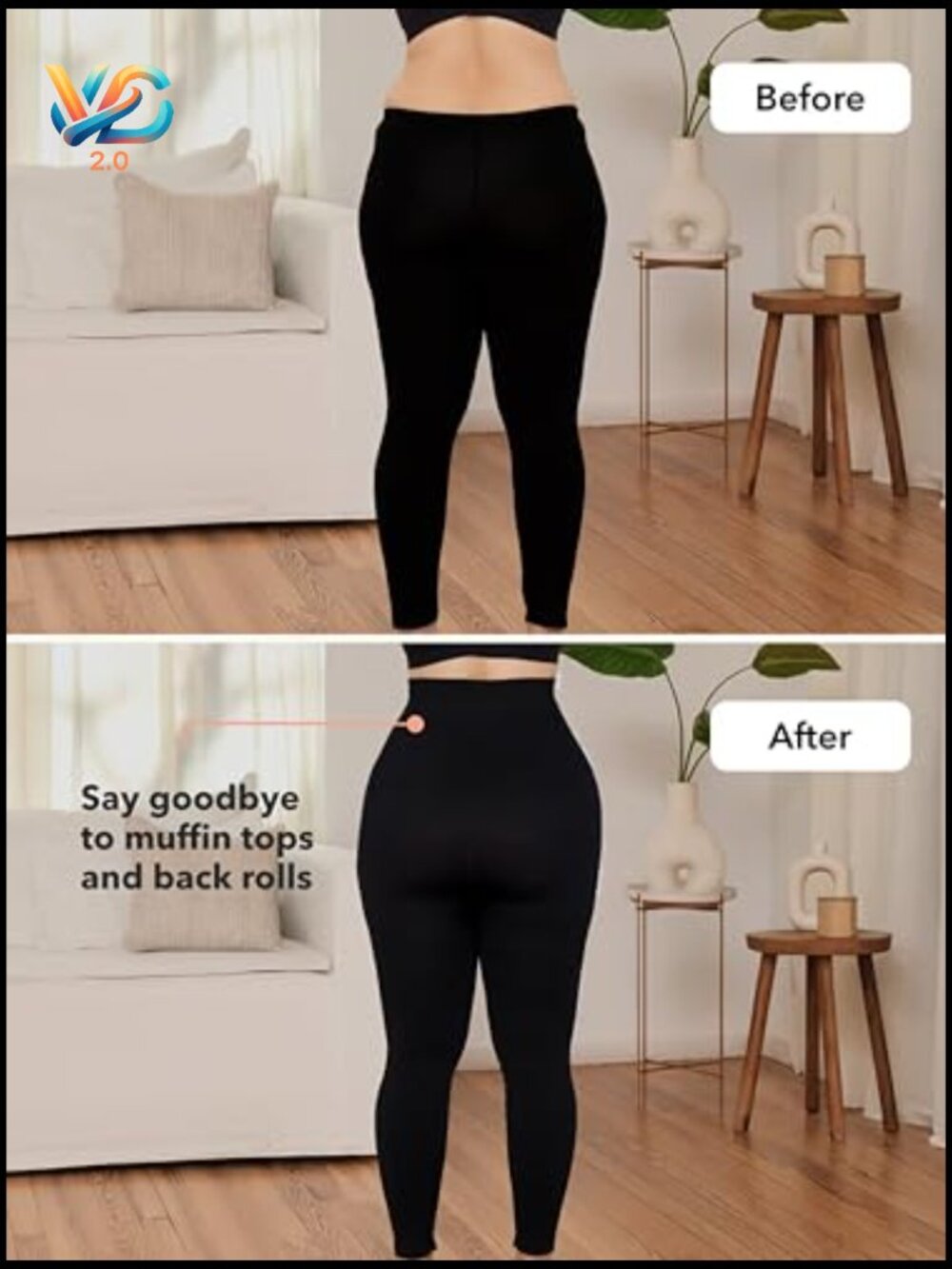 High Waisted Tummy Control Compression Leggings Shapewear Non See Through - Picture 4 of 7
